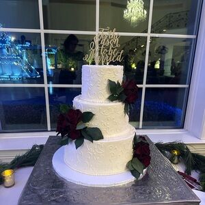 Gold wooden Wedding Cake Topper